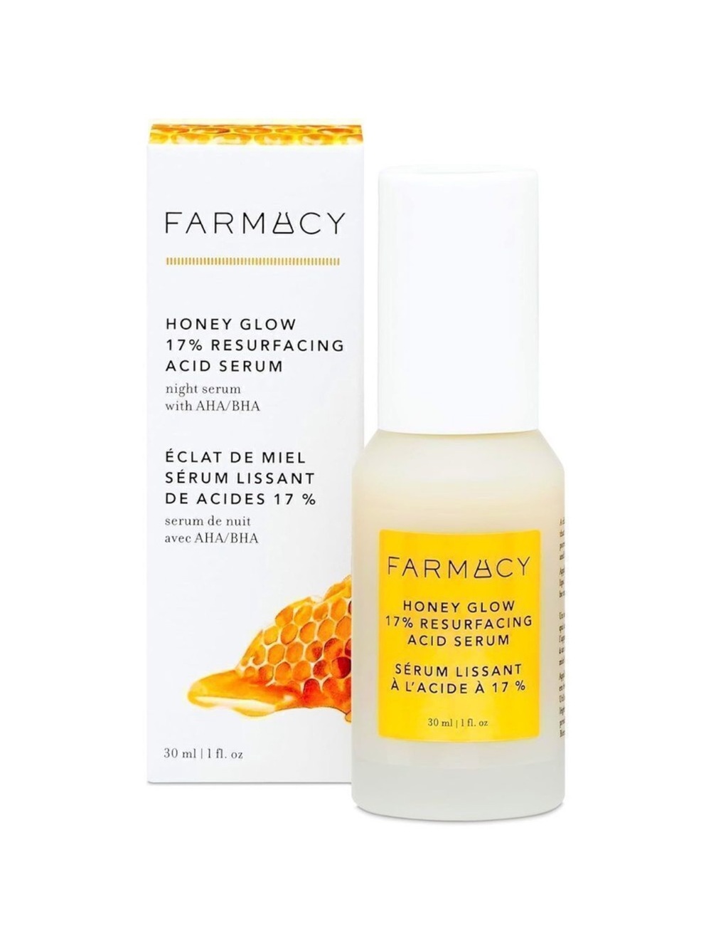 Farmacy Honey Glow 17% Resurfacing Acid Night Serum with AHA/BHA